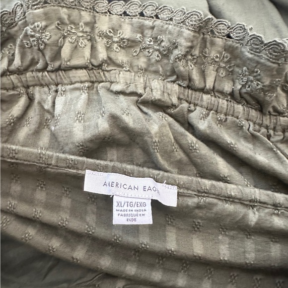 American Eagle Army Green Button Down Tank Blouse - Picture 4 of 5